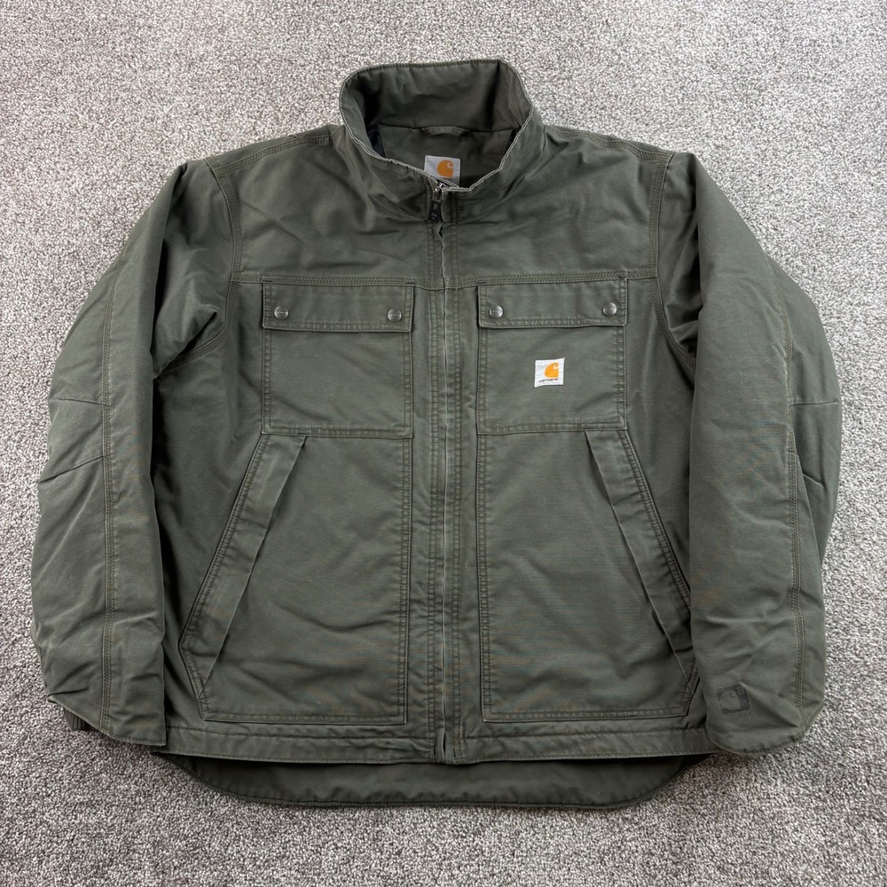 Carhartt Quick Duck Jefferson Jacket Mens L Green Cotton Traditional 101492 307